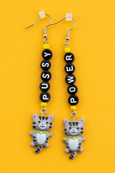 Pussy Power Earrings - Cat Charms
