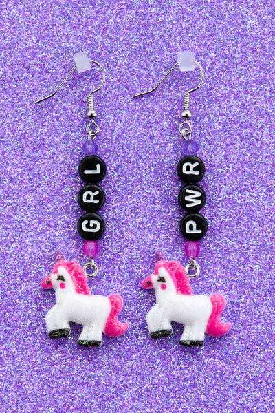 GRL PWR Earrings - Unicorn Charms