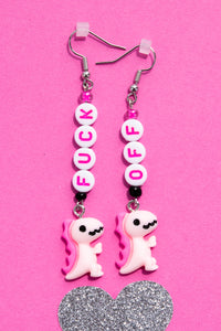 Fuck Off Earrings - Dino Charms