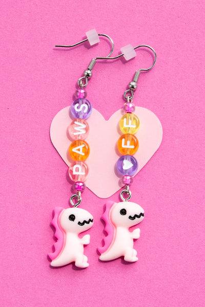 Paws Off Earrings - Dino Charms