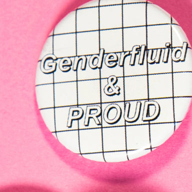 Genderfluid & Proud Button