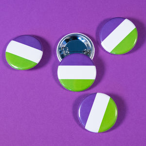 Genderqueer Flag Button