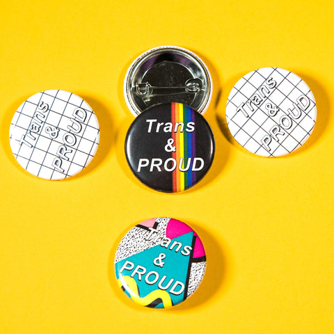 Trans & Proud Button